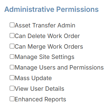 Administrative Permissions section.