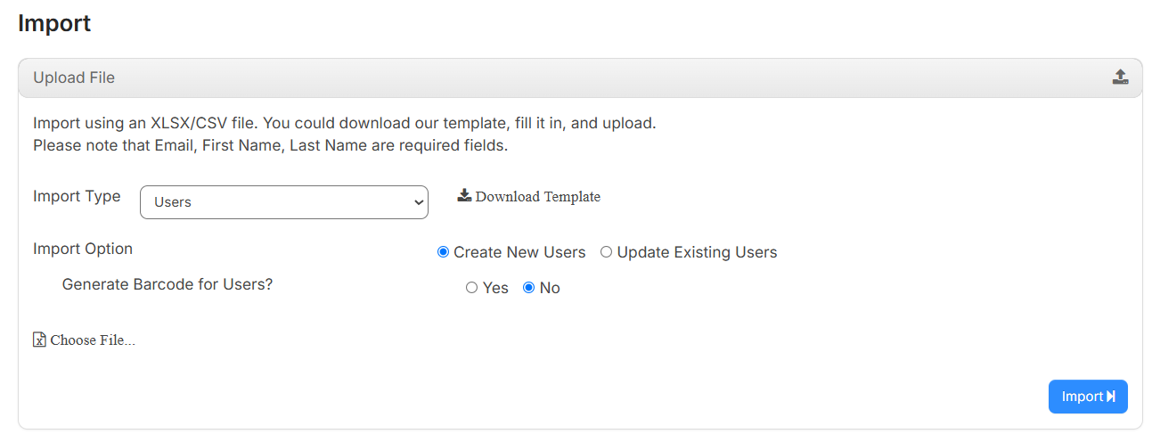 Import users.