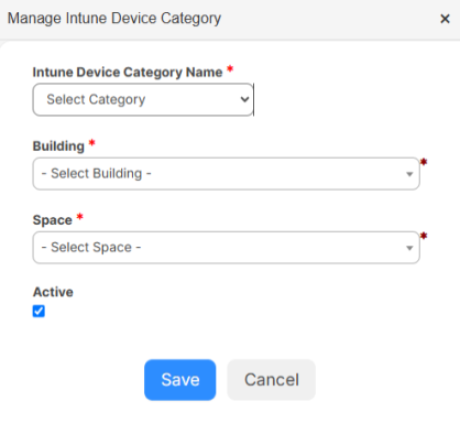 Manage Intune Device Category page.