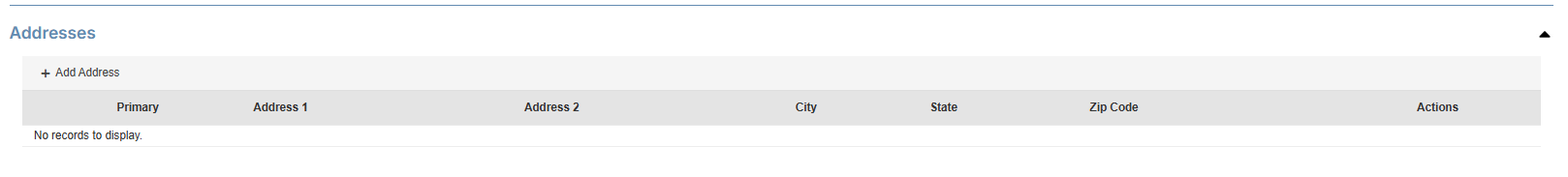 Manage Users page, Addresses section.