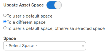 Quick Circulation, Update Asset Space section.